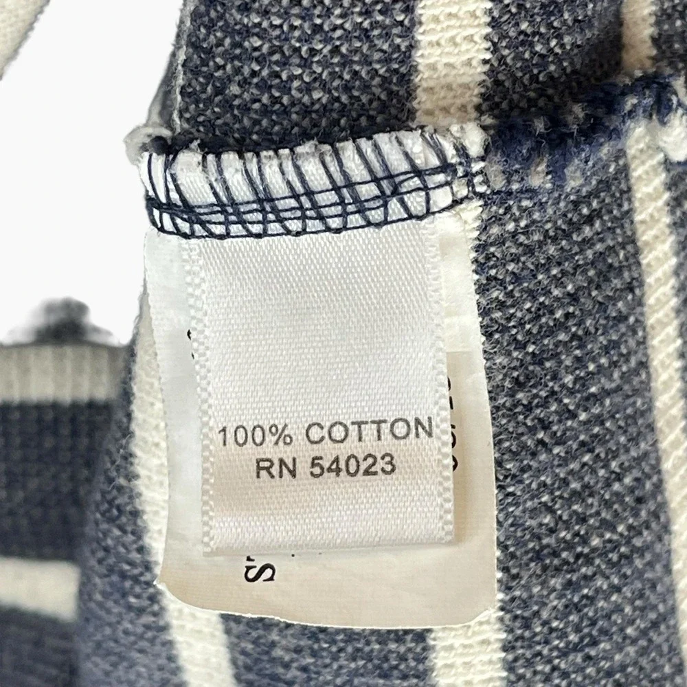 BANANA REPUBLIC 1/4 Zip Sweater Men's‎ Large Blue Preppy Striped Nautical Cotton